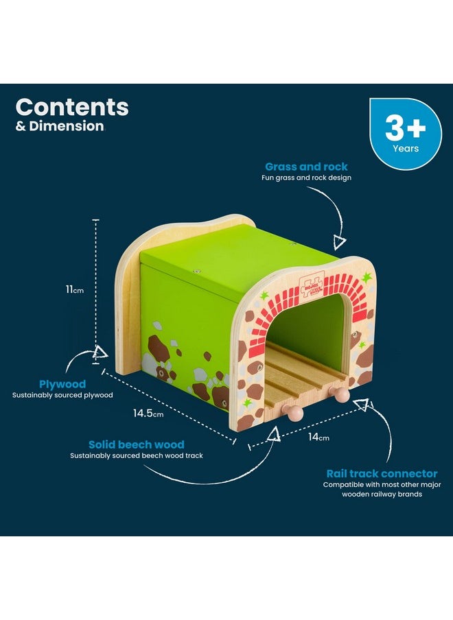 Bigjigs Rail Bigjigs Rail, Double Tunnel, Wooden Toys, Train Set, Train Tunnel, Wooden Train Track Accessories, Bigjigs Accessories, Train Toys, Train Tunnel For Kids  - Image 2