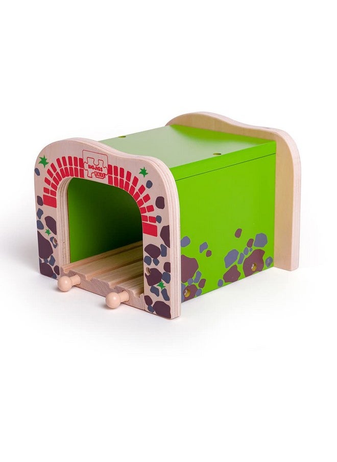 Bigjigs Rail Bigjigs Rail, Double Tunnel, Wooden Toys, Train Set, Train Tunnel, Wooden Train Track Accessories, Bigjigs Accessories, Train Toys, Train Tunnel For Kids  - Image 1