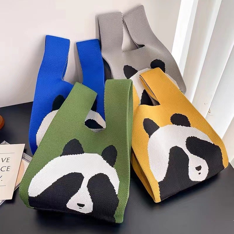 Panda Knitted Bag, Niche Design, Shoulder Bag, Handbag, Student Commuting, Casual Versatile Tote Bag, Women'S Crossbody Bag, Cute - Image 2