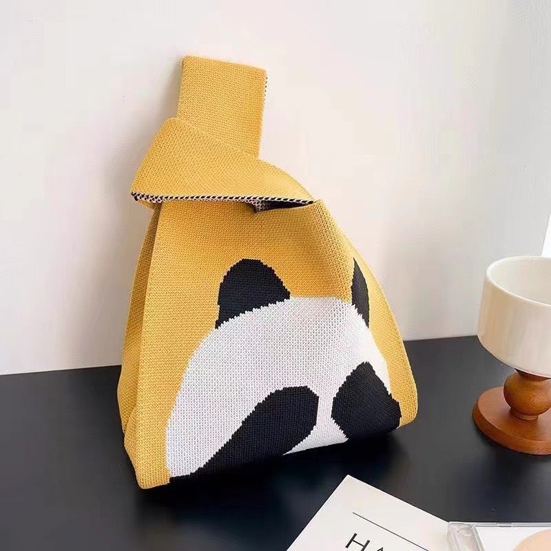 Panda Knitted Bag, Niche Design, Shoulder Bag, Handbag, Student Commuting, Casual Versatile Tote Bag, Women'S Crossbody Bag, Cute - Image 4