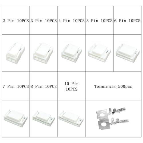 Teansic 580Pcs JST GH 125mm Connector Kit234567810 Pin Housing Connectors125mm Pitch JST AdapterGH 125mm Plug Terminal Set for 3D PrinterFlight Controller - Image 3