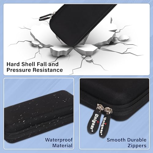 Unigear Polyester Eva Pencil Case Pen Pouch Holder Bag Stationery Box Large Storage Eva Hard Shell for School Supplies Office Stuff (Black, Medium) - Image 3