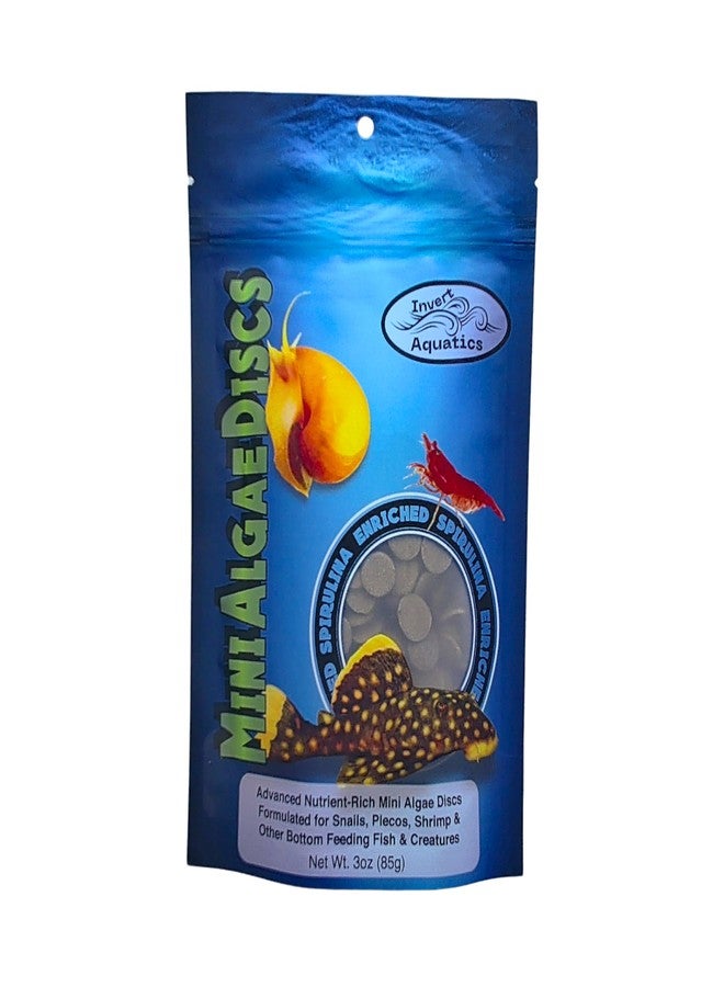 Invert Aquatics Mini Algae Discs - Sinking Diet for Snails, Shrimp & Bottom Feeding Fish (3oz (85g)) - Image 1