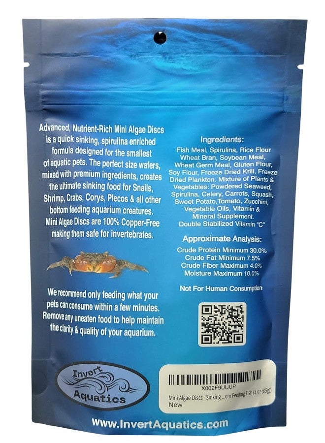 Invert Aquatics Mini Algae Discs - Sinking Diet for Snails, Shrimp & Bottom Feeding Fish (3oz (85g)) - Image 3