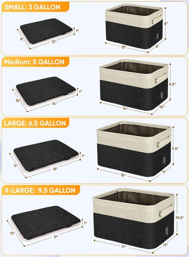 BALEINE 4 Pack Fabric Storage Bins Storage Basket Closet Shelf Organizer for Closet Organizing, Decorative Large Linen Closet Organizers and Storage (Navy Blue, 12"x8"x8") - Image 2