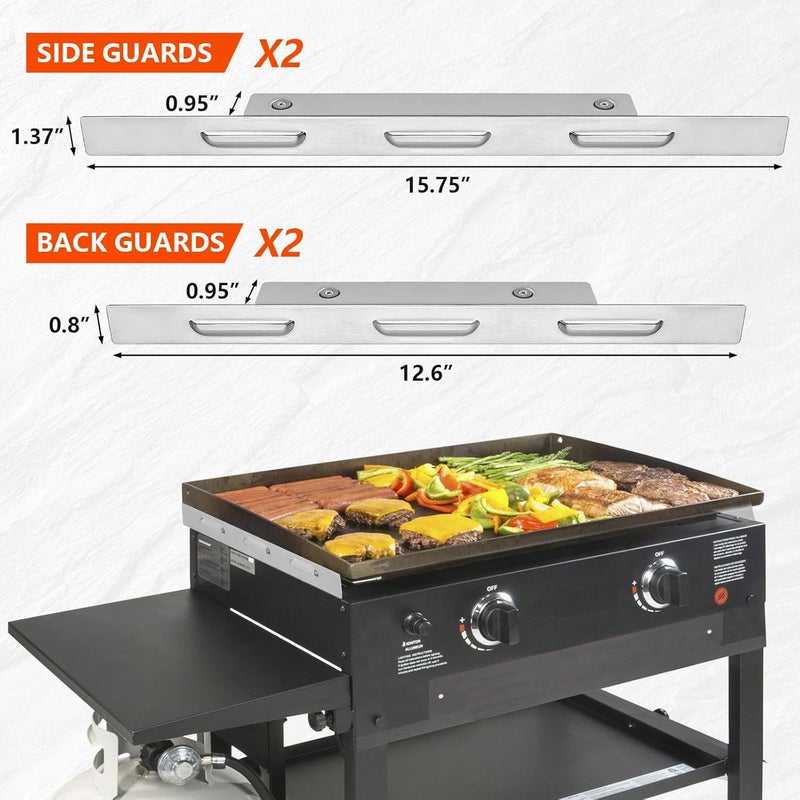 Utheer Wind Guards for Blackstone Griddle 28 inch Replace for Blackstone 5016 Magnetic Stainless Steel Wind Screens, Compatible with Blackstone 28" griddle Rear Grease Cup, Hood and Side Shelf - Image 5