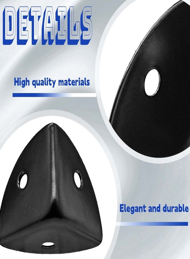 Rierdge Box Corner Protectors 24PCS Zinc Alloy Black 25mm Metal Edge Bracket Edge Protector for Cabinet Desk Table with Mounting Screws - Image 3