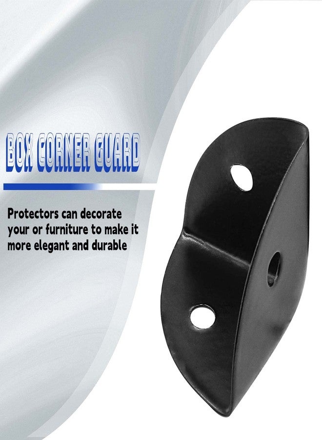Rierdge Box Corner Protectors 24PCS Zinc Alloy Black 25mm Metal Edge Bracket Edge Protector for Cabinet Desk Table with Mounting Screws - Image 4