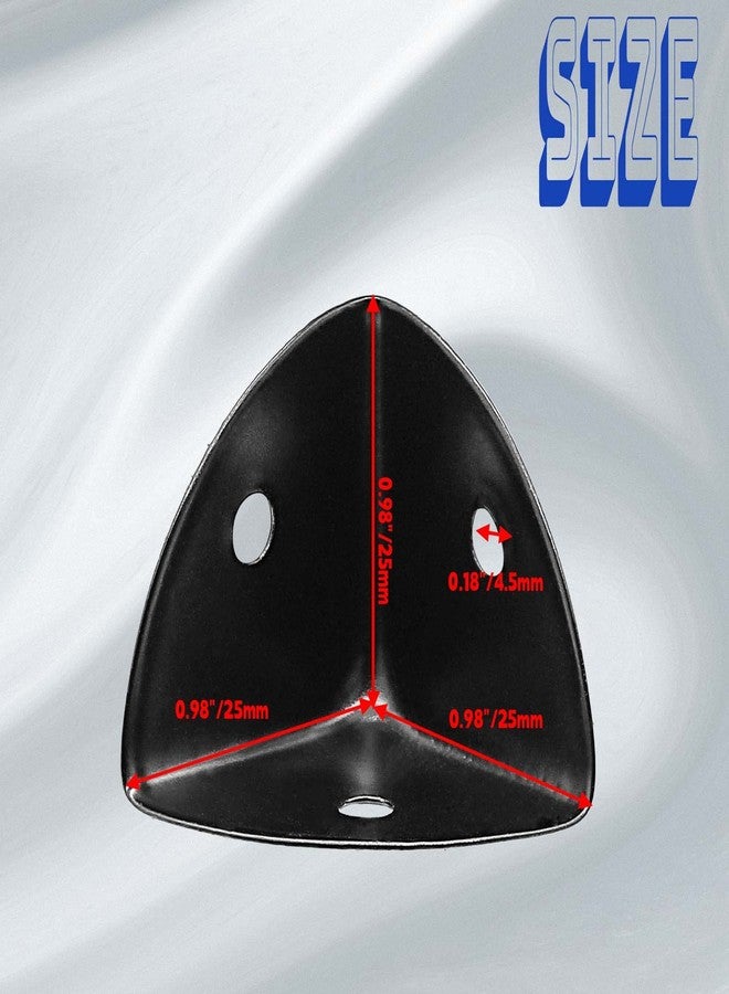 Rierdge Box Corner Protectors 24PCS Zinc Alloy Black 25mm Metal Edge Bracket Edge Protector for Cabinet Desk Table with Mounting Screws - Image 2