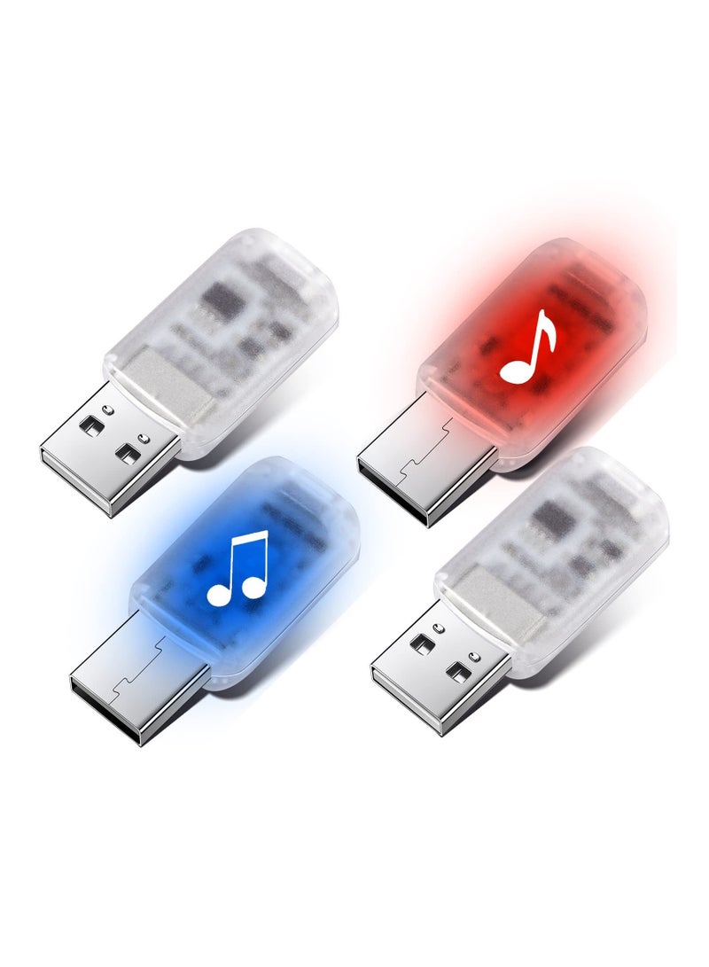 Loquat 4 Pieces Mini USB LED Light, Car Atmosphere LED Light USB Mini Interior Ambient Lighting Kit Universal Interior Computer Wireless Decorative Lights, Adjustable Brightness, 7 Colors - Image 1