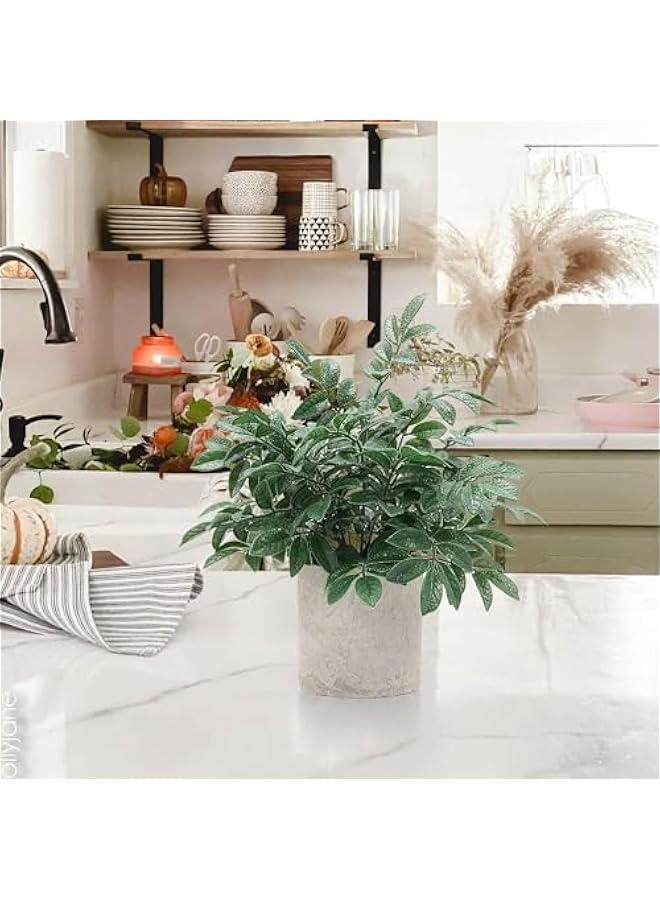2 Pack Small Fake Plants Potted Artificial Herb Plants for Shelf Desk Home Bathroom Farmhouse Room Coffee Table Decor (Gray Green) - Image 5