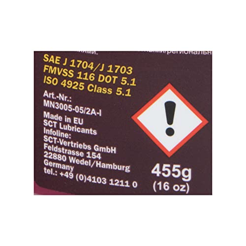 MANNOL 3005 DOT - 5.1 BRAKE FLUID | FMVSS 116 | SAE J1704 | SAE J1703 | BOILING POINT 260°C MIN | Fully synthetic |ABS anti-lock systems | ESP stability control systems|Imported from germany 455 g - Image 4