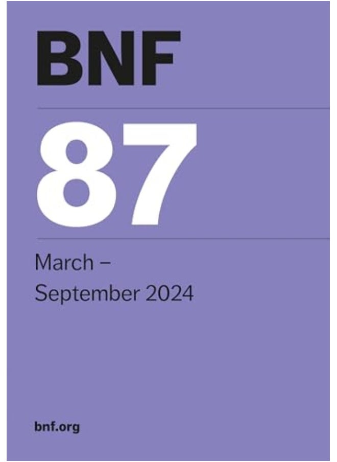 British National Formulary Bnf87 March 2024 