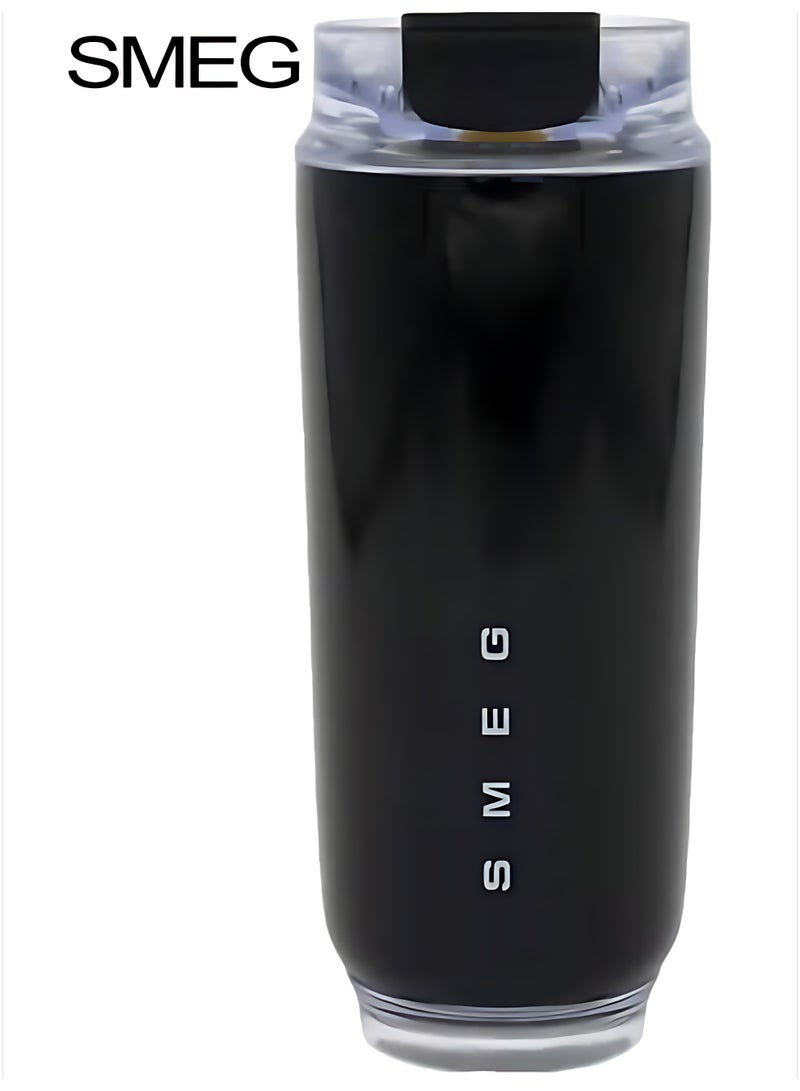 Smeg Coffee Mug | Insulated Beverage Cup with Leakproof Lid | Long Lasting Coffee Tumbler with Lid | Travel Coffee Cup | 1-Pack | Black - Image 1