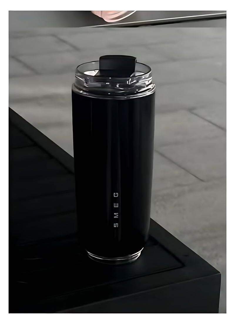 Smeg Coffee Mug | Insulated Beverage Cup with Leakproof Lid | Long Lasting Coffee Tumbler with Lid | Travel Coffee Cup | 1-Pack | Black - Image 5