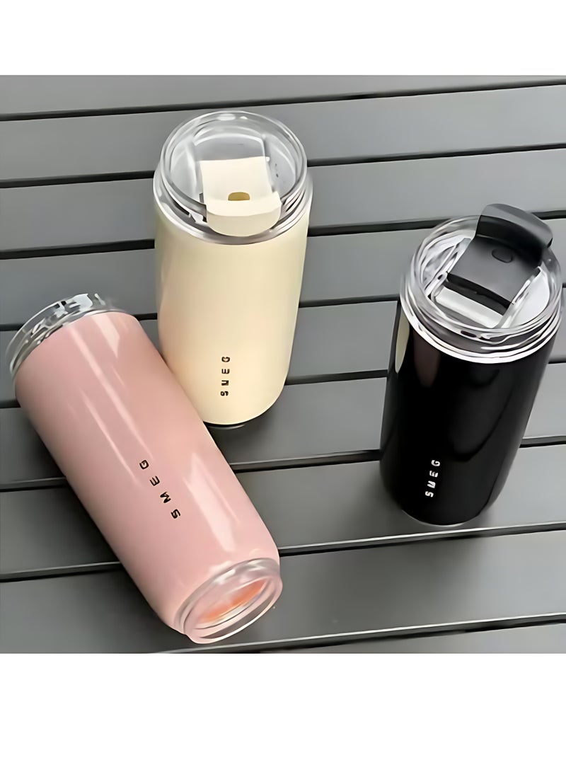 Smeg Coffee Mug | Insulated Beverage Cup with Leakproof Lid | Long Lasting Coffee Tumbler with Lid | Travel Coffee Cup | 1-Pack | Black - Image 4