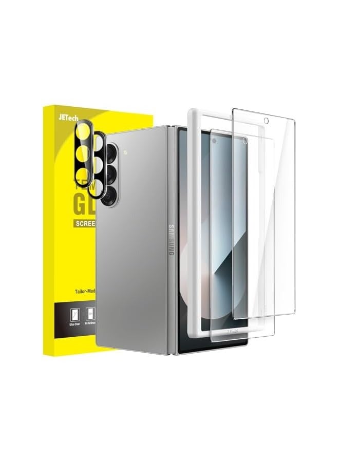 Jetech Front Screen Protector for Galaxy Z Fold 6 with Camera Lens Protector, Easy Installation Tool, 9H Tempered Glass Film, Anti-Scratch, HD Clear, 2-Pack Each - Image 1