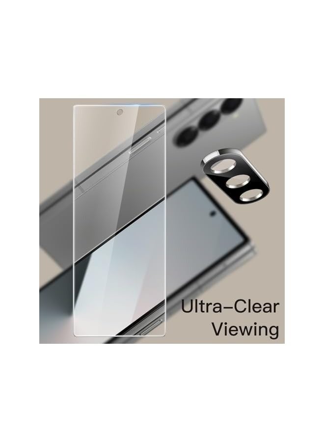 Jetech Front Screen Protector for Galaxy Z Fold 6 with Camera Lens Protector, Easy Installation Tool, 9H Tempered Glass Film, Anti-Scratch, HD Clear, 2-Pack Each - Image 3
