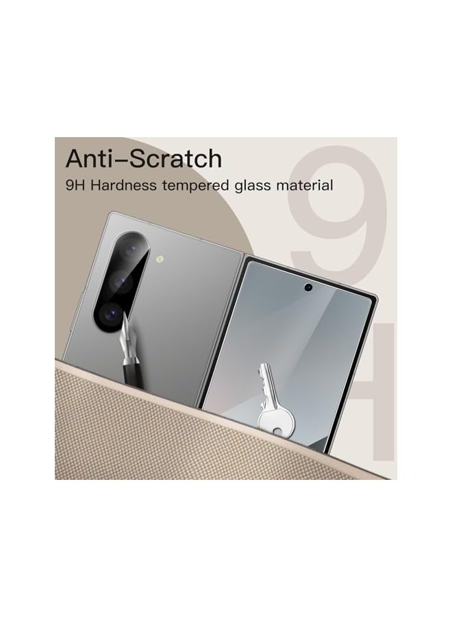 Jetech Front Screen Protector for Galaxy Z Fold 6 with Camera Lens Protector, Easy Installation Tool, 9H Tempered Glass Film, Anti-Scratch, HD Clear, 2-Pack Each - Image 4