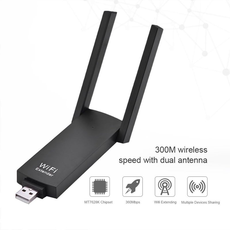 كلاراكو موسع نطاق إشارة واي فاي محمول بمنفذ USB وهوائي مزدوج بمدى 300 متر، يعمل كمكرر إشارة لاسلكي ومضخم إشارة - Image 2