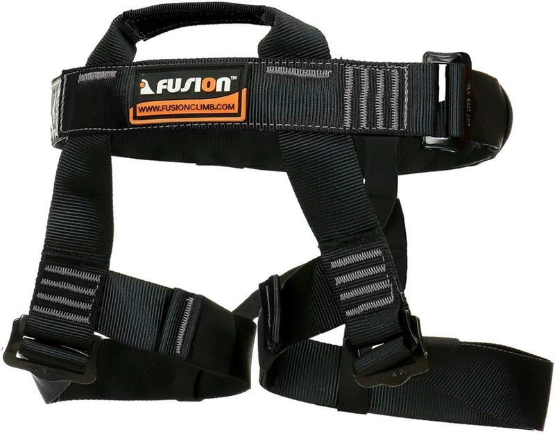 FUSION Rock Climbing Harness - Climb® - (5,000 LBS Rated) Professional Half Body Harness for Mountaineering, Tree Climbing, Ziplining, Rock Climbing, Rappelling- Heavy Duty Half Body Harness - Image 1