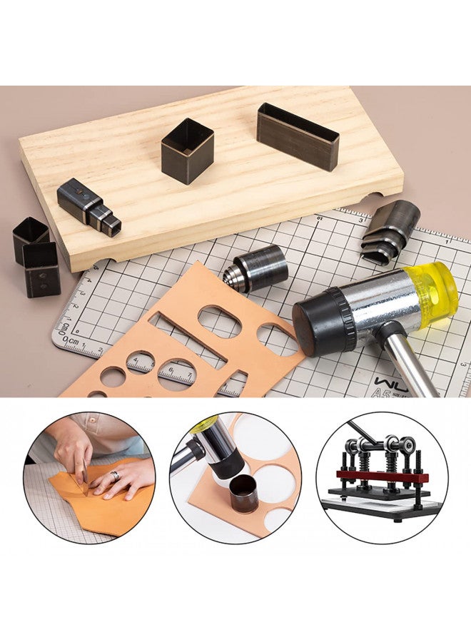 WUTA 55 Shape Hole Hollow Punch Cutter Tool, Alloy Steel Punching Die Cutting Mold, Manual Leather Punch Tool Hole Puncher Cutter, Leather Craft Tools Kit for Handmade DIY Leather Craft - Image 4
