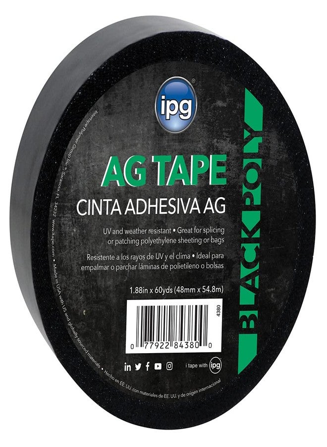 شريط لاصق IPG AG، 1.88 بوصة × 60 ياردة، أسود، (لفة واحدة)
