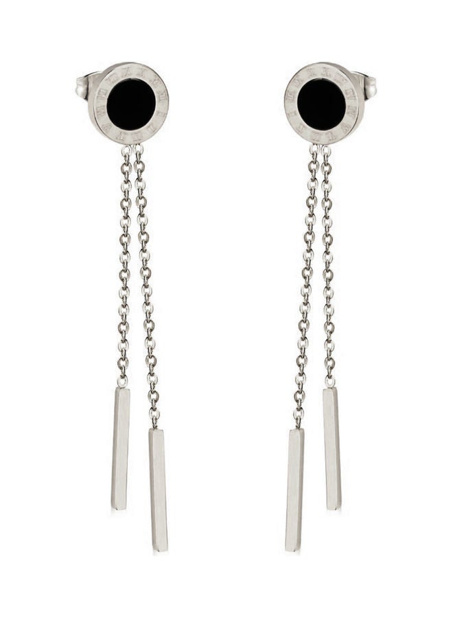 Alissa Trendy Tassel Roman Numerals Chain Long Dangle Drop Earrings