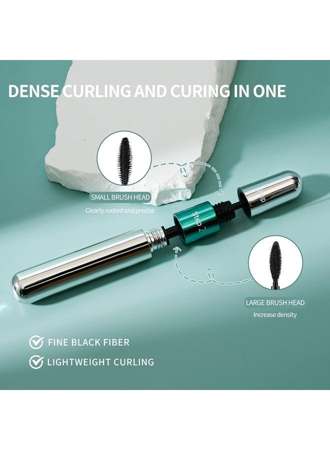 Vibely ماسكارا 2 في 1، رموش أطول بخمس مرات ومقاومة للماء، تأثير طبيعي لإطالة الرموش وتكثيفها، لا تتكتل، ألياف حريرية فائقة القوة من 4D لمكياج ماسكارا Vibely - Image 1