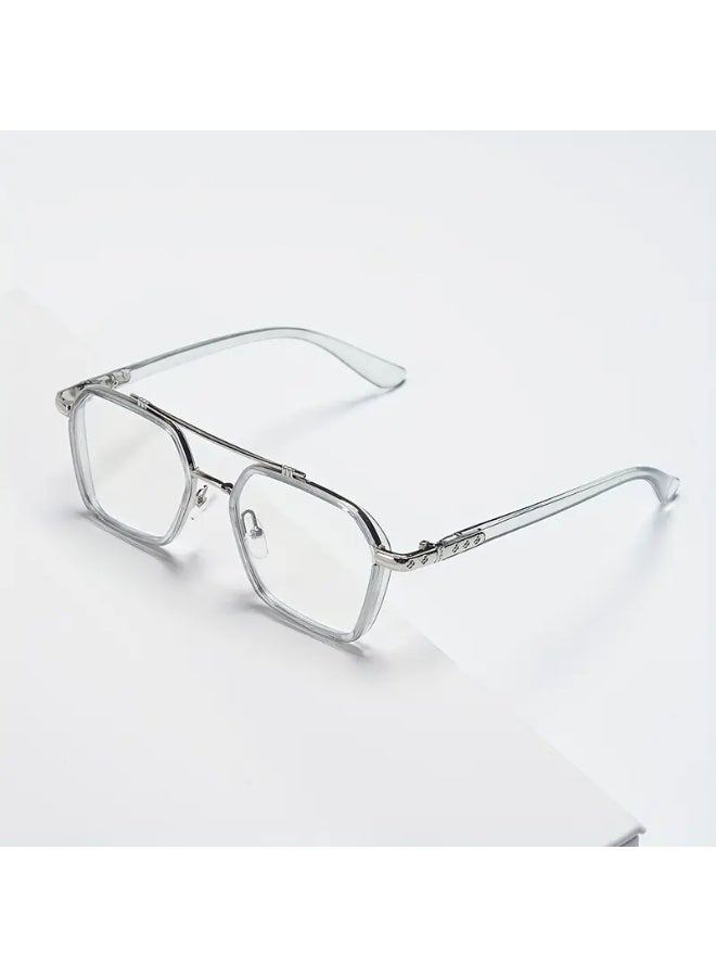 سينت هاوس زوج واحد من النظارات الشمسية المسطحة العصرية والجذابة للرجال، بدون وصفة طبية، عالية الوضوح، للطلاب (مع حافظة)، نظارات واقية من الضوء الأزرق. - Image 2