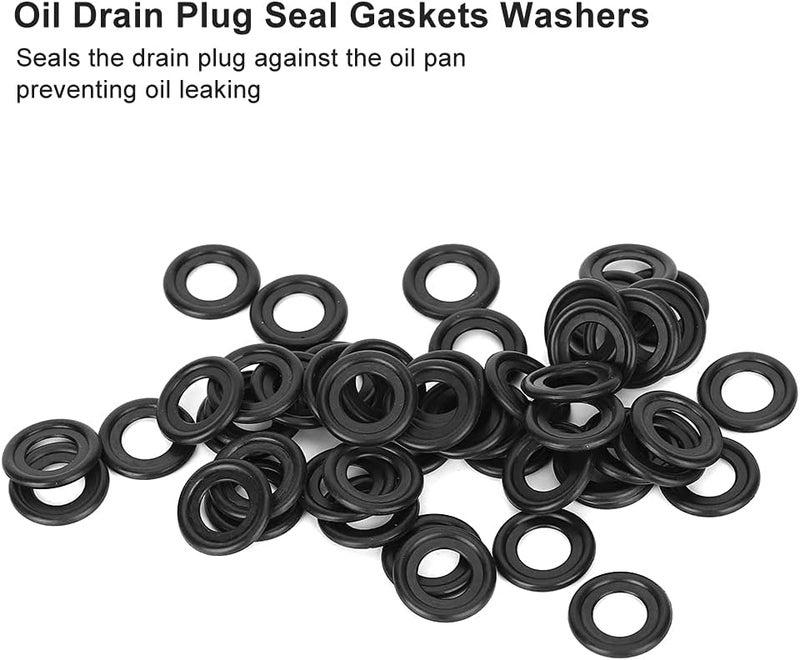 50pcs Oil Drain Plug Seal Gaskets Washers Replacement 3536966, Direct Fit for Opel, High Quality Rubber Seals Rings for Engine Oil Pan, Compatible with OEM Numbers 652526 - Image 2