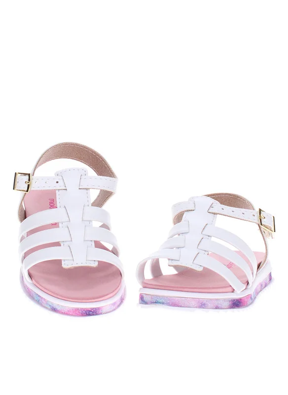 موليكينها Molekinha Infant Girls Sandals With Back Strap White | Made In Brazil