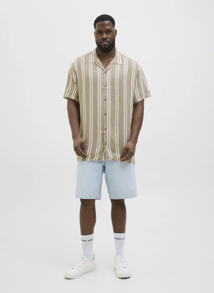 JACK & JONES Plus Size Striped Regular Fit Shirt