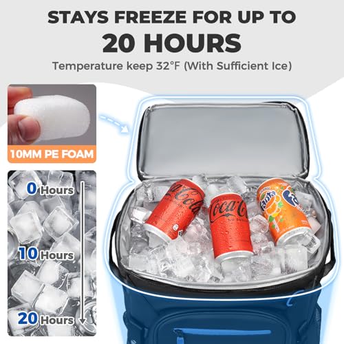 Heytrip Cooler Backpack 36 Cans Insulated Cooler Bag, Keep Freeze for 20 Hours, Waterproof & Leak-Proof Cooler with Multi-Compartments(Black) - Image 2
