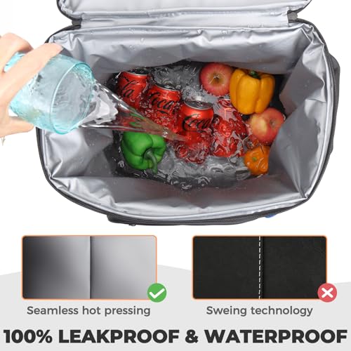 Heytrip Cooler Backpack 36 Cans Insulated Cooler Bag, Keep Freeze for 20 Hours, Waterproof & Leak-Proof Cooler with Multi-Compartments(Black) - Image 4