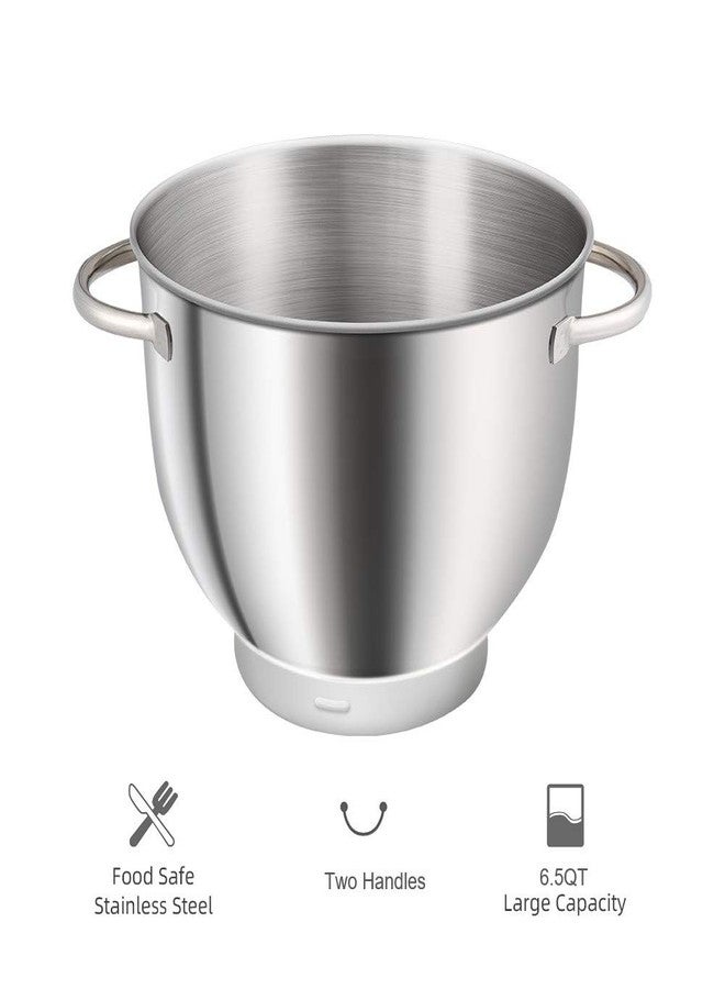 Aucma 6.5QT Stainless Steel Bowl Stand Mixer SM-1518N - Image 2