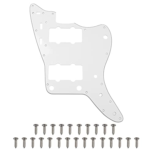 Yootones 1Pcs Yootones 65 60s Vintage Pickguard Guitar Scratch Plate w/Screws Compatible with American/Mexican Made Vintage Style Jazzmaster Pickguard Replacement (3Ply White) - Image 1