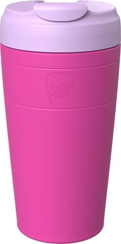 KeepCup Commuter Travel Mug Insulated Stainless Steel Reusable Coffee Cup with Spillproof Flip Lid 16oz454ml Fuschia Lilac - Image 1