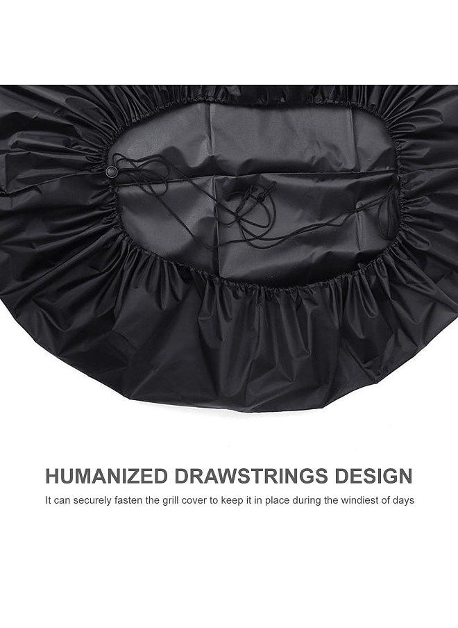 Generic 44 Inch BBQ Grill Cover with Drawstring Waterproof Dustproof Barbecue Oven Protection Cover for Round Gas Charcoal Outdoor Smoker Cover  - Image 3