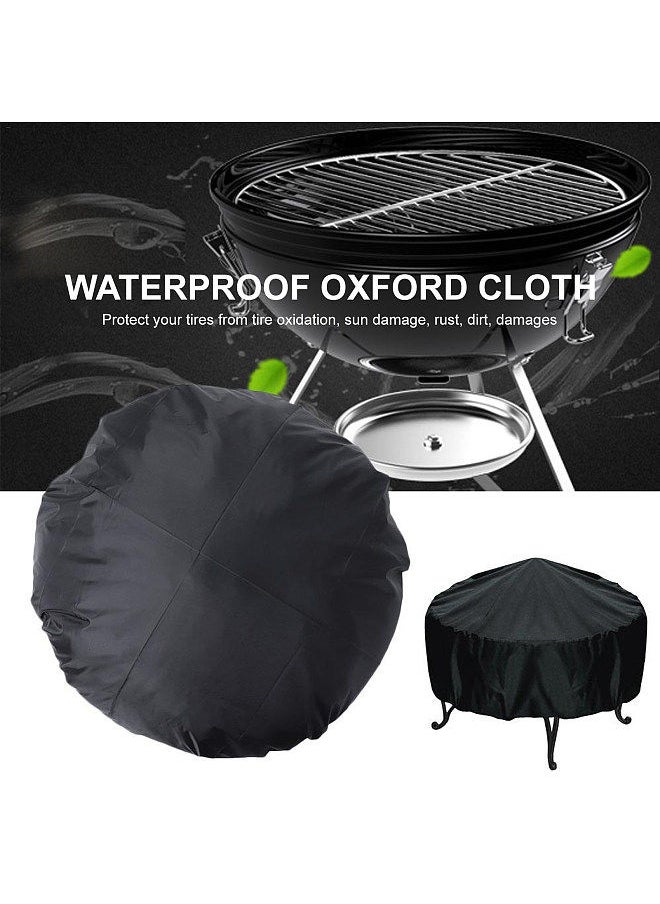 Generic 44 Inch BBQ Grill Cover with Drawstring Waterproof Dustproof Barbecue Oven Protection Cover for Round Gas Charcoal Outdoor Smoker Cover  - Image 2