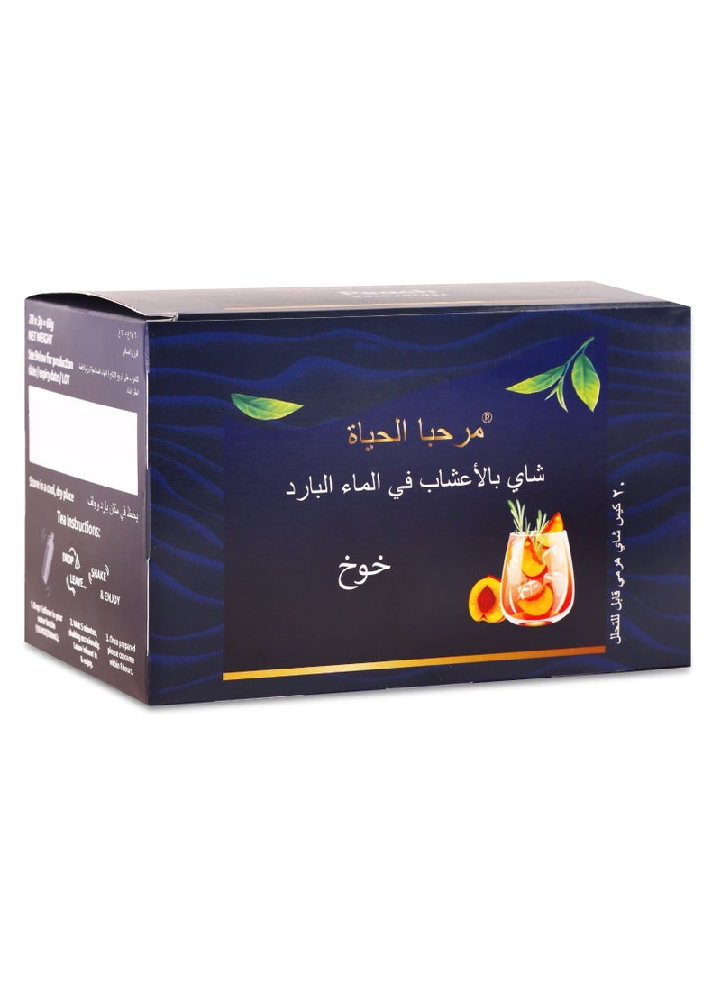 Hello Life Hello Life Peach Cold Infuse Tea Bags, 20 Pyramid Biodegradable Teabags in 1 Box, Pack of 1  - Image 3