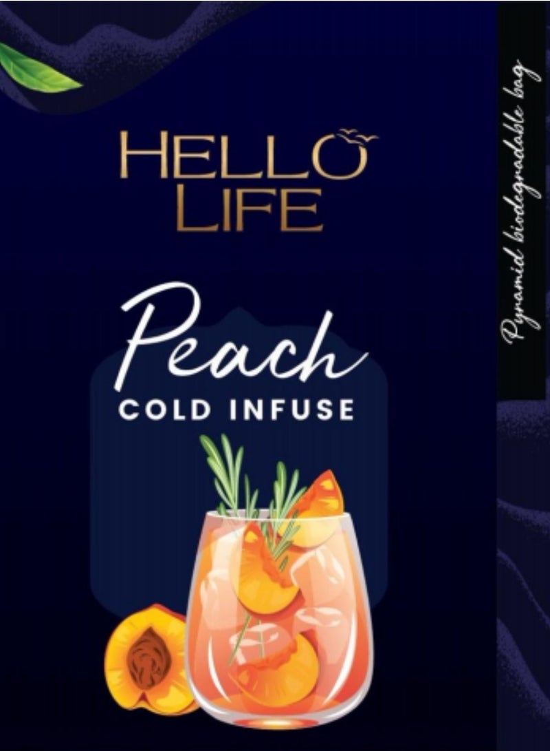 Hello Life Hello Life Peach Cold Infuse Tea Bags, 20 Pyramid Biodegradable Teabags in 1 Box, Pack of 1  - Image 4