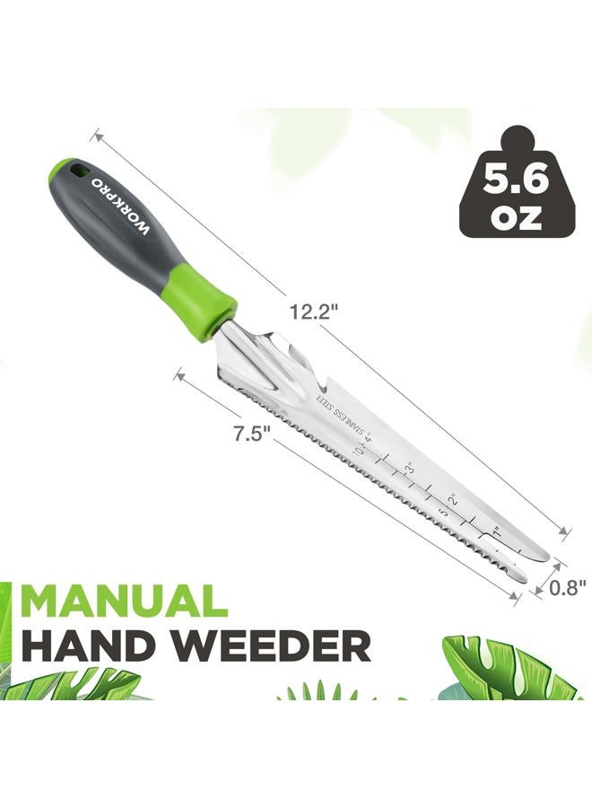 WORKPRO Hand Weeder Puller, 5-in-1 Stainless Steel Garden Trowel with Soft Handle, Gardening Weeding Tool for Easy Weeder Removal, Planting, Weeding, Flower & Vegetable Care in Garden Lawn Yard - Image 2