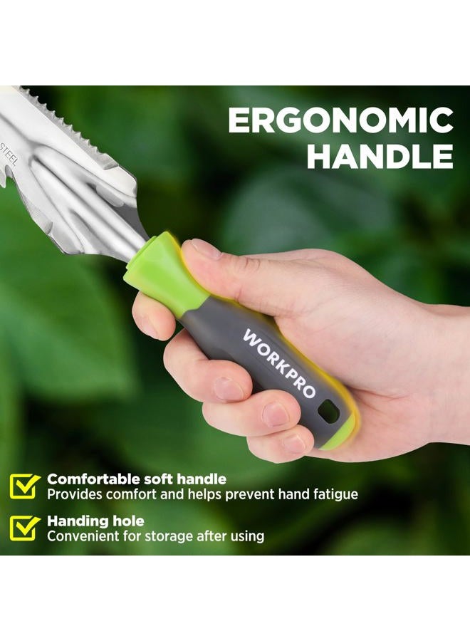 WORKPRO Hand Weeder Puller, 5-in-1 Stainless Steel Garden Trowel with Soft Handle, Gardening Weeding Tool for Easy Weeder Removal, Planting, Weeding, Flower & Vegetable Care in Garden Lawn Yard - Image 4