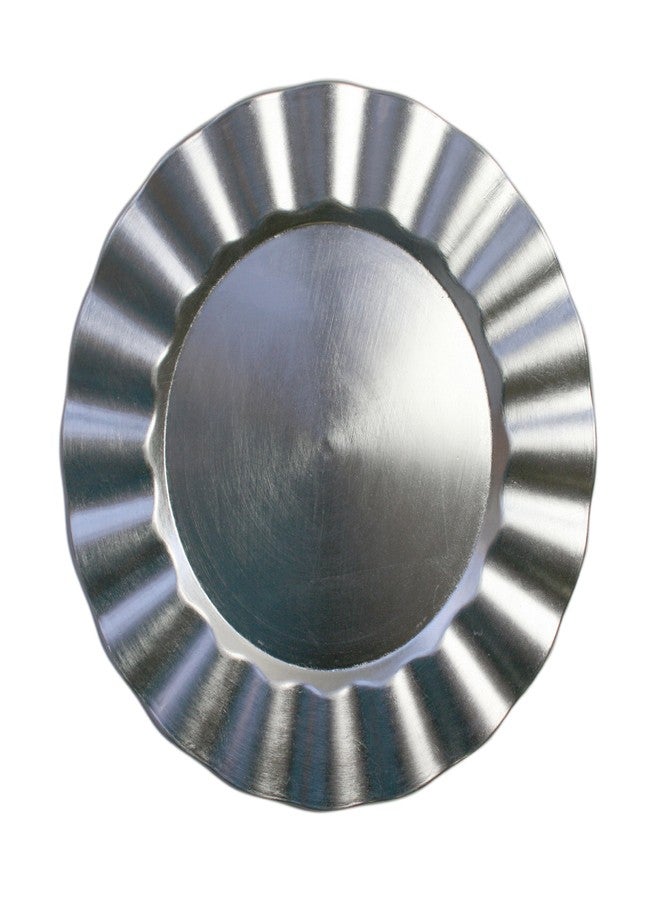 ChargeIt by Jay Charge It by Jay Ruffled Charger Plate 13” Decorative Melamine Service Plate for Home, Professional Dining, Perfect for Upscale Events, Dinner Parties, Weddings, Banquets, Catering, 1 Piece, Silver - Image 1