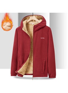 Generic Mens Fleece-Lined Hooded Cardigan Warm Casual Plus Size Dark blue  - Image 4