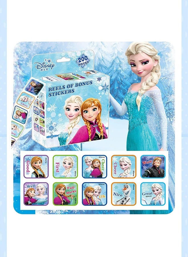 Organizer 2 Pack Kids Cartoon Sticker 10 Designs Total 400 1-1/2" Self Adhesive Label Rolls Cartoon Stickers for Kids Teachers Parents Home Education Encouragement and Educational Kids Stickers (Frozen) - Image 3