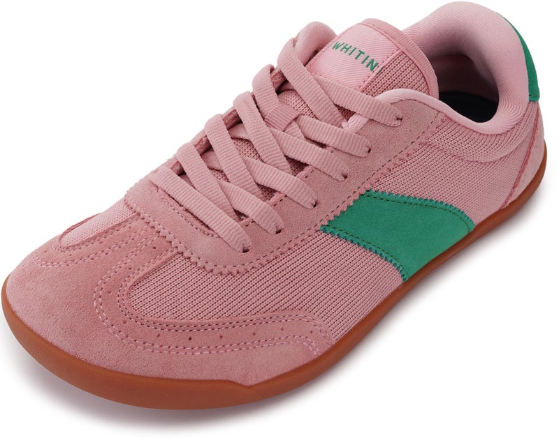 WHITIN Minimalist Wide Toe Box Shoes for Women Fashion Barefoot Sneakers Knit Zero Drop Sole Size 9 9W Mesh Brogue Lightweight Training Pink Gum 40 - Image 2