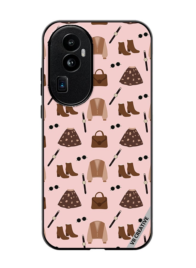 VR CREATIVE Protective Case Cover For Oppo Reno 10 Pro Plus Outfit Vintage Vector 2 Design Multicolour  - Image 1
