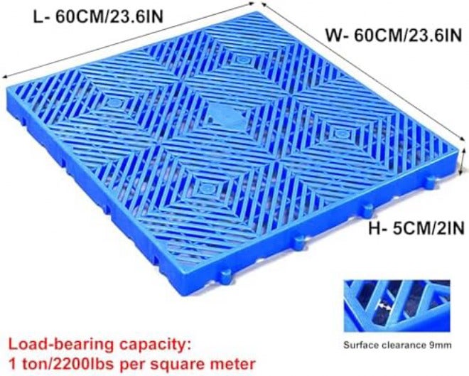 Waterproof HDPE Plastic Pallets - Nestable Breathable Grid Storage Pads for Basement, Garden, Kennel, Patio - Durable, Lightweight, Versatile Floor Solutions - Image 2